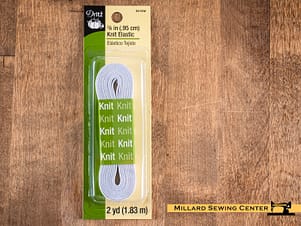 Elastic, 3/8in x 2yrd Knit in White by Dritz