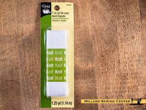 Elastic, 1in x 1.25yrd Knit in White by Dritz