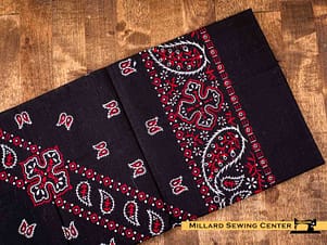 Remnant (Cotton) Red & Black with Handkerchief Print Fabric (21")