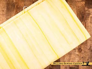 Remnant (Cotton) Yellow with Striped Print Fabric (1 3/4 Yard)