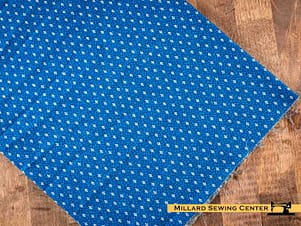Remnant (Cotton) Blue & White with Small Print Fabric (12")
