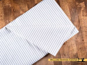 Remnant (Cotton) Blue & White with Stripes Print Fabric (31")