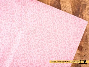 Remnant (Cotton) Pink with Two Tone Print Fabric (1 3/4 Yards)