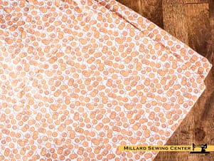 Remnant (Cotton) Beige with Floral Print Fabric (3 3/4 Yard)