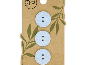 Buttons, Round 18mm In Blue, Recycled Cotton, 3 Pack by Dritz