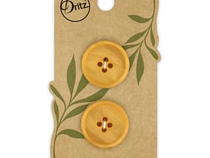 Buttons, Round 23mm In Mustard, Recycled Paper, 2 Pack by Dritz