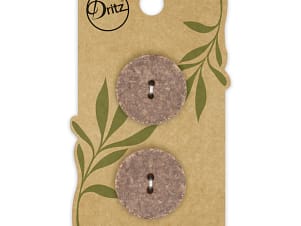 Buttons, Round 23mm In Brown, Recycled Cotton, 2 Pack by Dritz
