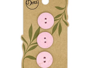 Buttons, Round 18mm In Pink, Recycled Cotton, 3 Pack by Dritz