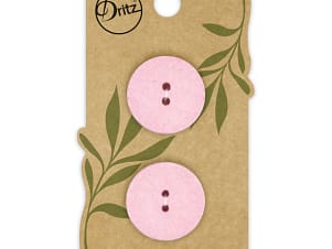 Buttons, Round 23mm In Pink, Recycled Cotton, 2 Pack by Dritz
