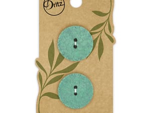 Buttons, Round 23mm In Green, Recycled Cotton, 2 Pack by Dritz