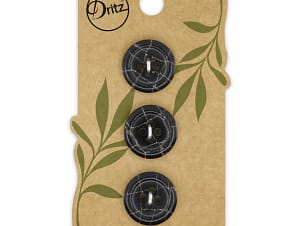 Buttons, Round 18mm In Black, Recycled Plastic, 3 Pack by Dritz