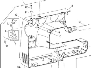 Front Cover for Elnita EM16 Sewing Machines