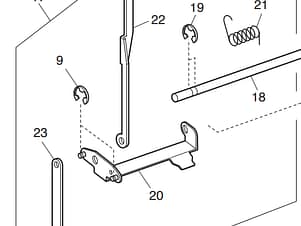 Shaft, Reverse Stitch for Elnita EM16 & Janome/New Home HF5812 Sewing Machines