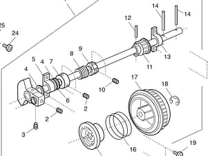 Upper Shaft for Elnita EM16 & My Style 100 & Janome/New Home HF5812 Sewing Machines