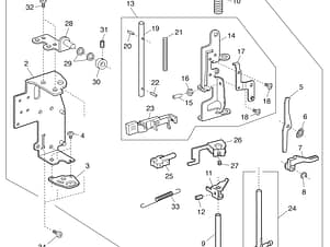 Presser Bar Base Plate for Elnita EM16 Sewing Machines