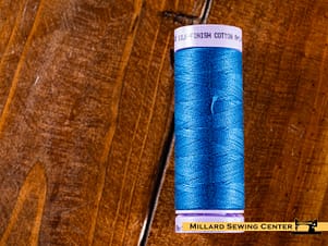 Silk Finish 50wt Mercerized Cotton Sewing Thread in 0024 Colonial Blue by Mettler