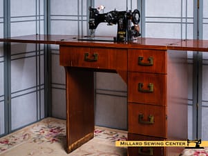 Sewing Machine Cabinet for Flat Bed Machines, Model 301"The Modern Desk" By Pfaff