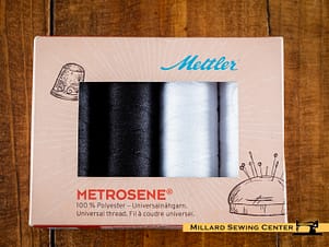 Metrosene 4 Spool Polyester Thread Kit in Black and White by Mettler