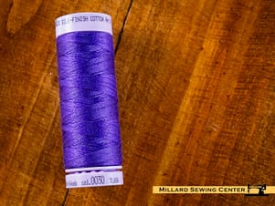 Silk Finish 50wt Mercerized Cotton Sewing Thread in 0030 Iris Blue by Mettler