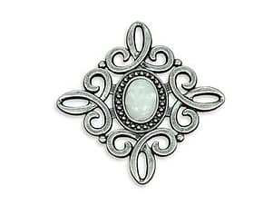 Scroll Concho 1-1/2" in Nickel/White by Simply Classic