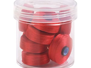 Pre-Wound Bobbins, M Class, Magna-Glide Delights 40wt Trilobal Polyester Thread in 70001 Cardinal by FilTec (10 Pack)