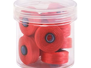 Pre-Wound Bobbins, M Class, Magna-Glide Delights 40wt Trilobal Polyester Thread in 70032 Cherry by FilTec (10 Pack)