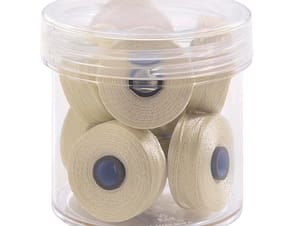 Pre-Wound Bobbins, M Class, Magna-Glide Delights 40wt Trilobal Polyester Thread in 20001 Cream by FilTec (10 Pack)