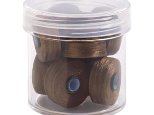Pre-Wound Bobbins, M Class, Magna-Glide Delights 40wt Trilobal Polyester Thread in 20476 Dark Brown by FilTec (10 Pack)