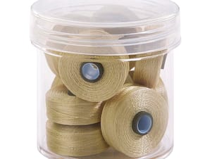 Pre-Wound Bobbins, M Class, Magna-Glide Delights 40wt Trilobal Polyester Thread in 24525 Khaki by FilTec (10 Pack)