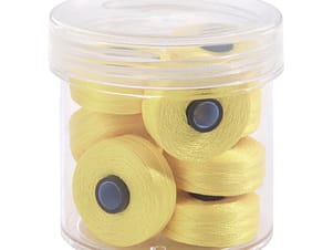 Pre-Wound Bobbins, M Class, Magna-Glide Delights 40wt Trilobal Polyester Thread in 80607 Lemon Ice by FilTec (10 Pack)