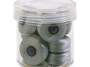 Pre-Wound Bobbins, M Class, Magna-Glide Delights 40wt Trilobal Polyester Thread in 17543 Light Grey by FilTec (10 Pack)