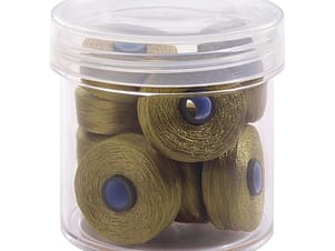 Pre-Wound Bobbins, M Class, Magna-Glide Delights 40wt Trilobal Polyester Thread in 65825 Light Olive by FilTec (10 Pack)
