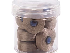 Pre-Wound Bobbins, M Class, Magna-Glide Delights 40wt Trilobal Polyester Thread in 24655 Light Tan by FilTec (10 Pack)
