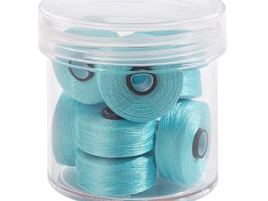 Pre-Wound Bobbins, M Class, Magna-Glide Delights 40wt Trilobal Polyester Thread in 32975 Lt Turquoise by FilTec (10 Pack)