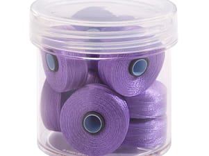 Pre-Wound Bobbins, M Class, Magna-Glide Delights 40wt Trilobal Polyester Thread in 42655 Lilac by FilTec (10 Pack)