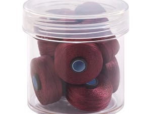 Pre-Wound Bobbins, M Class, Magna-Glide Delights 40wt Trilobal Polyester Thread in 70209 Maroon by FilTec (10 Pack)