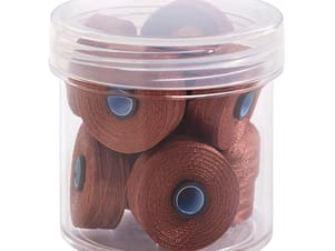 Pre-Wound Bobbins, M Class, Magna-Glide Delights 40wt Trilobal Polyester Thread in 20464 Medium Brown by FilTec (10 Pack)