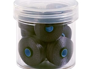Pre-Wound Bobbins, M Class, Magna-Glide Delights 40wt Trilobal Polyester Thread in 10424 Medium Grey by FilTec (10 Pack)