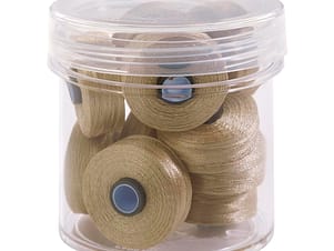 Pre-Wound Bobbins, M Class, Magna-Glide Delights 40wt Trilobal Polyester Thread in 20727 Mocha by FilTec (10 Pack)