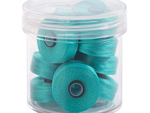 Pre-Wound Bobbins, M Class, Magna-Glide Delights 40wt Trilobal Polyester Thread in 30632 Robin Egg by FilTec (10 Pack)
