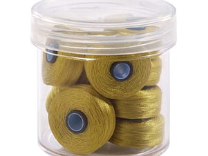 Pre-Wound Bobbins, M Class, Magna-Glide Delights 40wt Trilobal Polyester Thread in 60398 Split Pea by FilTec (10 Pack)