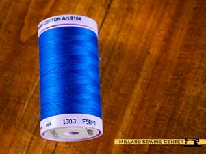 Silk Finish 50wt Mercerized Cotton Sewing Thread in 1303 Royal Blue by Mettler
