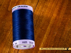 Silk Finish 50wt Mercerized Cotton Sewing Thread in 0825 Navy by Mettler