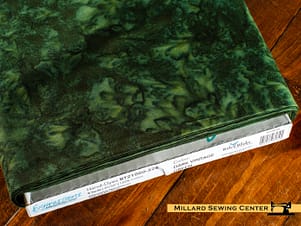 Cotton Fabric, 43/44″ Batiks Hand-Dyed in Dark Vintage Green by Riley Blake