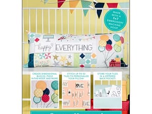 Shout Hooray! Bench Pillow Machine Embroidery Pattern by Kimberbell