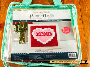 Punch Needle Embroidery Kit, 10" Hugs & Kisses by Kimberbell
