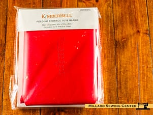 Folding Storage Tote Blank Red Leather by Kimberbell