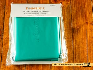 Folding Storage Tote Blank Turquoise Leather by Kimberbell