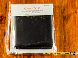 Folding Storage Tote Embroidery Blank in Black Leather by Kimberbell