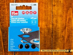 Eyelets, 8mm Size in Silver by Prym